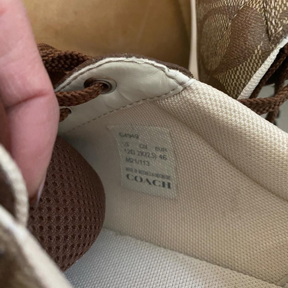 Coach Brown and White Sneakers Sleek Low-Top Design - Picture 6 of 6
